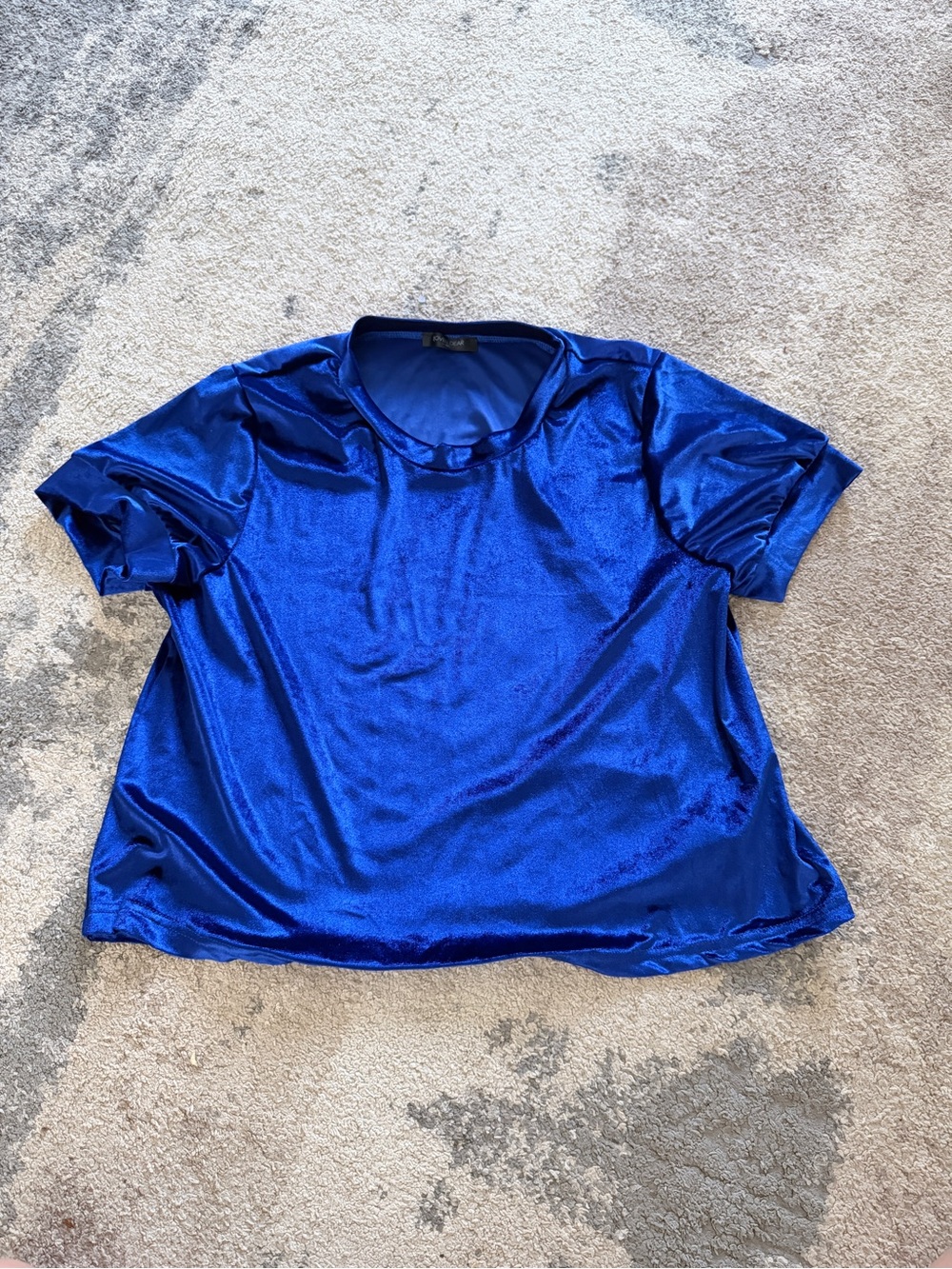 Loveu.dear Blue Velour Crew Neck Women's Top
